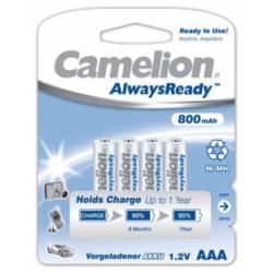 Nabíjacie AAA mikroceruzkové batérie HR03 AlwaysReady, 4ks v balenie 800mAh - Camelion originál