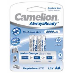 Nabíjacie ceruzkové AA batérie HR6 AlwaysReady 2ks v balenie 2500mAh - Camelion originál