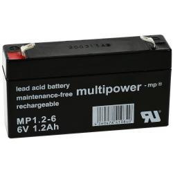 Powery olovená batéria (multipower) MP1,2-6 nahrádza Panasonic LC-R061R3PG