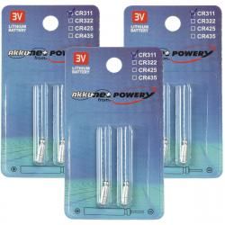 6x batéria, Stiftbatterie CR311 pre z.B. Angelposen, Bissanzeiger Lithium 3x2er balenie
