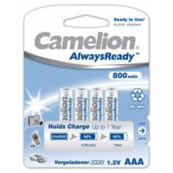 Nabíjacie AAA mikroceruzkové batérie HR03 AlwaysReady, Ni-MH batéria 4ks v balenie 800mAh - Camelion