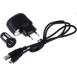 USB sieťový adaptér 2,1A + autonabíjačka & kabel pre Sony Xperia Z / Z2 / Z3 / XZ
